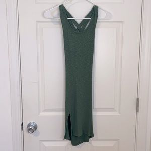 Olive green body con ribbed dress